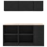 6 Pcs Black Garage Cabinets | Durable Engineered Wood Storage