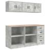 6 pcs Concrete Grey Garage Cabinets | Organize Your Space