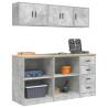 6 pcs Concrete Grey Garage Cabinets | Organize Your Space