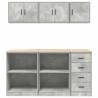 6 pcs Concrete Grey Garage Cabinets | Organize Your Space