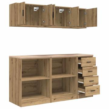 Garage Cabinets 6 pcs Artisan Oak - Durable Storage Solutions