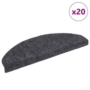 Stair Mats (20 pcs) Self-Adhesive Dark Grey - 65x21 cm