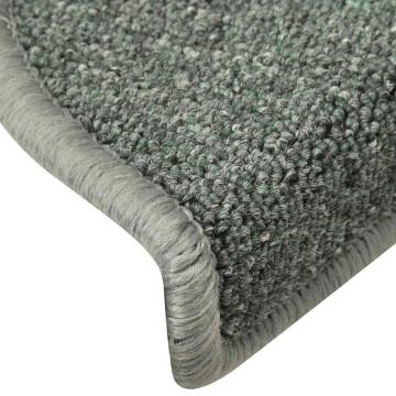 Stair Mats 30 pcs Dark Green - Non-Slip & Washable