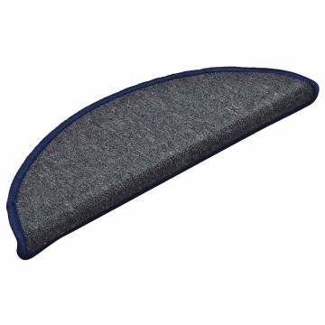 Stair Mats 30 pcs Dark Grey & Blue - Slip Resistant Comfort