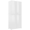 High Gloss White Shoe Cabinet - Stylish Storage Solution