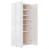 High Gloss White Shoe Cabinet - Stylish Storage Solution