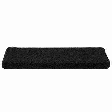 Stair Mats 30 pcs - Non-Slip Black 65x21x4 cm | HipoMarket