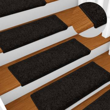 Stair Mats 30 pcs - Non-Slip Black 65x21x4 cm | HipoMarket