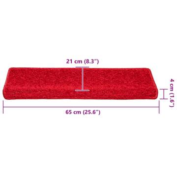 Stair Mats 30 Pcs Red - Non-Slip & Washable - Hipomarket UK