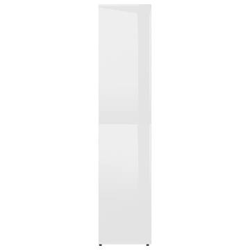 High Gloss White Shoe Cabinet - Stylish Storage Solution