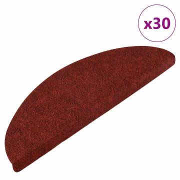 Red Self-Adhesive Stair Mats - 30 pcs | Hipomarket UK