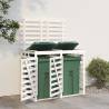 Double Wheelie Bin Storage White Solid Wood Pine Colour white pine Number of bins 1 