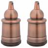 Lamp Holders 2 pcs Red Bronze E27 - Vintage Style Lighting