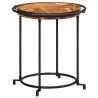 2 Piece Side Table Set - Solid Acacia Wood & Iron