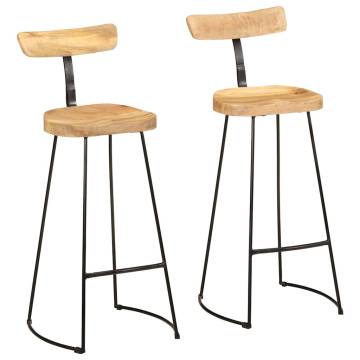 Buy Bar Stools 2 pcs - Solid Mango Wood - Stylish and Durable