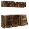 Garage Cabinets 6 pcs Smoked Oak Engineered Wood - Organize with Style