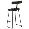 Bar Stools 2 pcs Black - Solid Mango Wood | HipoMarket