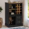  Wine Cabinet HALDEN with Wine Racks and Sliding Door Black Pine Colour black Quantity in Package 1 Number of 