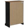 Wine Cabinet HALDEN - Sliding Door & Racks in Black Pine