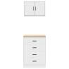 Garage Cabinets 2 pcs - White Engineered Wood Storage Solution