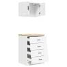 Garage Cabinets 2 pcs - White Engineered Wood Storage Solution