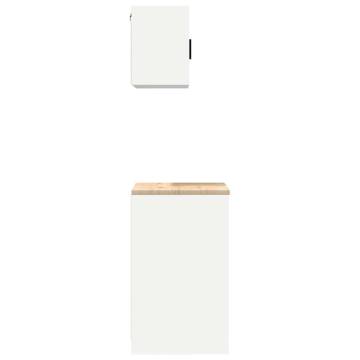 Garage Cabinets 2 pcs - White Engineered Wood Storage Solution