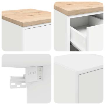 Garage Cabinets 2 pcs - White Engineered Wood Storage Solution