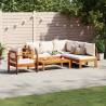  5 Piece Garden Sofa Set with Cushions Solid Wood Acacia Colour cream Model chair + corner + 2x sofa + table Number of 1 