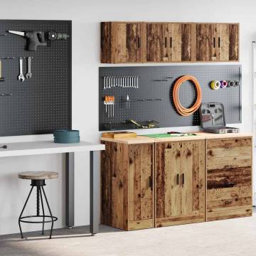 Garage Cabinets 2 pcs - Old Wood | Durable & Spacious