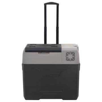 Portable 40L Cool Box with Wheels & Adapter - Black & Grey