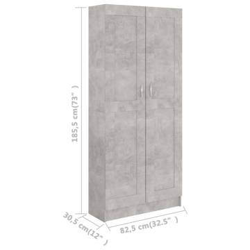 Book Cabinet Concrete Grey - Stylish & Functional Storage Solution