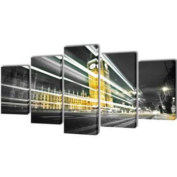 Canvas Wall Print Set - London Big Ben 100x50 cm