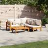  4 Piece Garden Sofa Set with Cushions Solid Wood Acacia Colour cream Model 2x sofa + corner + table Number of 1 