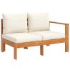 4 Piece Garden Sofa Set with Cushions | Solid Acacia Wood