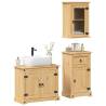  3 Piece Bathroom Furniture Set Corona Solid Wood Pine Model wall cabinet + sink cabinet + bathroom cabinet Number of 1 