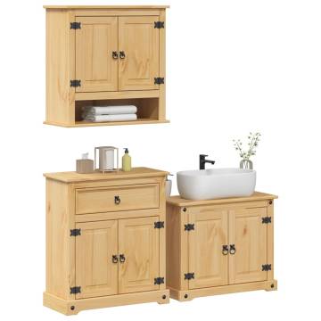 3 Piece Bathroom Furniture Set | Solid Pine | Hipomarket UK