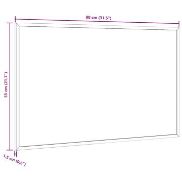 Magnetic Whiteboard with Pine Frame 80x55 cm - Hipo Market