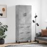 Highboard Concrete Grey 69.5x34x180 cm Engineered Wood Colour concrete grey Quantity in Package 1 Model 3 drawers 