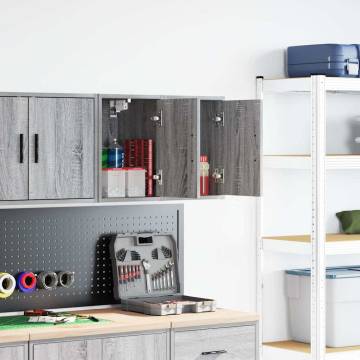 Garage Wall Cabinets 2 pcs Grey Sonoma - Durable Storage Solution