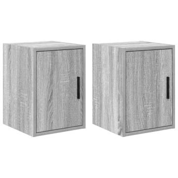 Garage Wall Cabinets 2 pcs Grey Sonoma - Durable Storage Solution