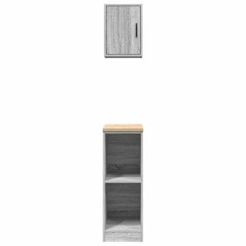 Garage Cabinets 2 pcs Grey Sonoma Engineered Wood | Hipomarket