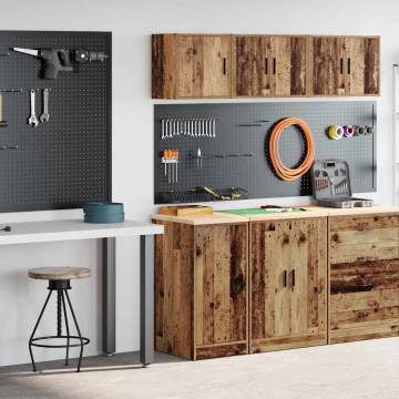 Garage Cabinets 2 pcs - Old Wood Engineered Wood Storage Solutions