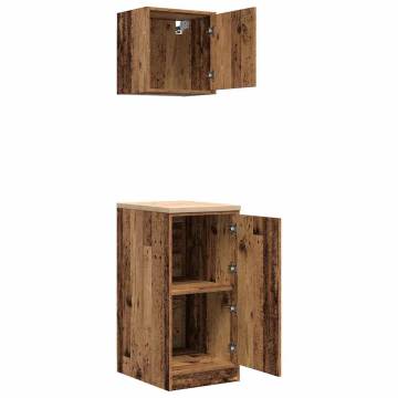 Garage Cabinets 2 pcs - Old Wood Engineered Wood Storage Solutions