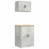 Garage Cabinets 2 pcs Concrete Grey Engineered Wood | HipoMarket