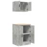 Garage Cabinets 2 pcs Concrete Grey Engineered Wood | HipoMarket