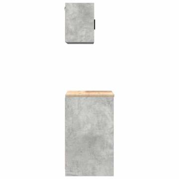 Garage Cabinets 2 pcs Concrete Grey Engineered Wood | HipoMarket