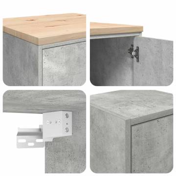 Garage Cabinets 2 pcs Concrete Grey Engineered Wood | HipoMarket