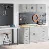 Garage Cabinets (2 pcs) - Concrete Grey Engineered Wood