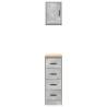 Garage Cabinets (2 pcs) - Concrete Grey Engineered Wood