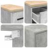 Garage Cabinets (2 pcs) - Concrete Grey Engineered Wood